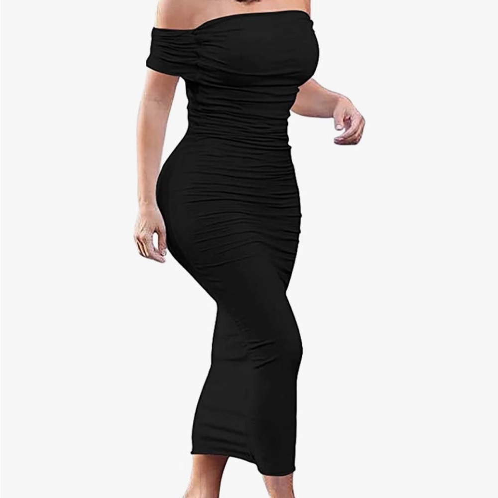 Black midi dress